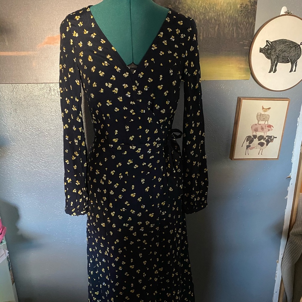 H&M Patterned Front-Wrap Dress